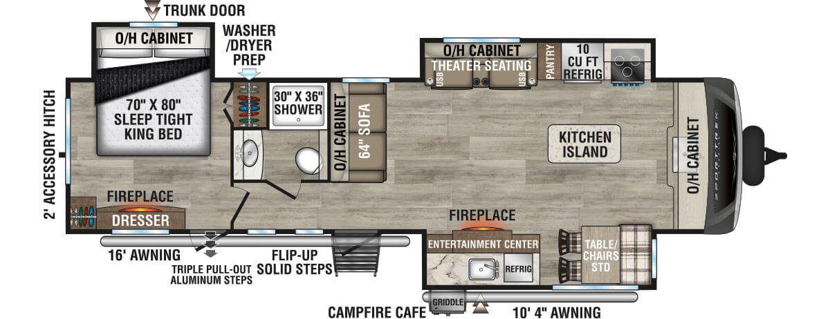 2025 Venture RV SportTrek Touring Edition STT333VFK Travel Trailer Floorplan