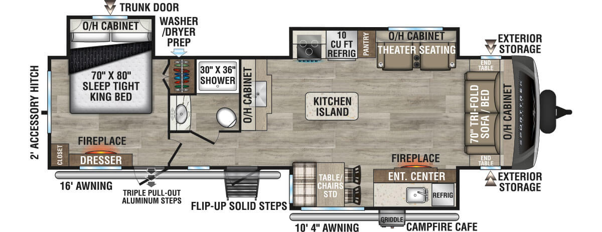 2025 Venture RV SportTrek Touring Edition STT333VMI Travel Trailer Floorplan