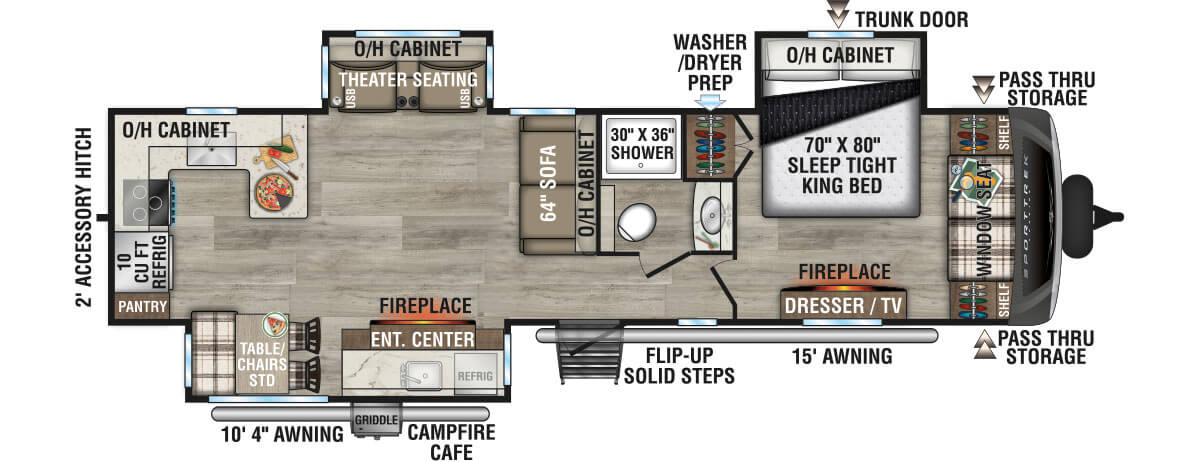 2025 Venture RV SportTrek Touring Edition STT336VRK Travel Trailer Floorplan