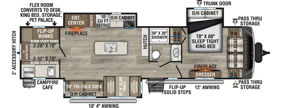 2025 Venture RV SportTrek Touring Edition STT343VIB Travel Trailer Floorplan