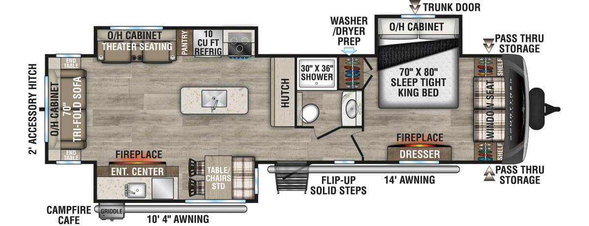 2025 Venture RV SportTrek Touring Edition STT343VIK Travel Trailer Floorplan