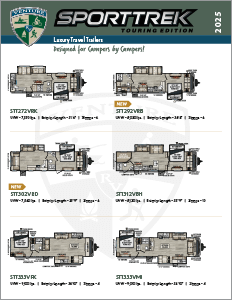 2025 Venture RV SportTrek Touring Edition Luxury Travel Trailers Flyer