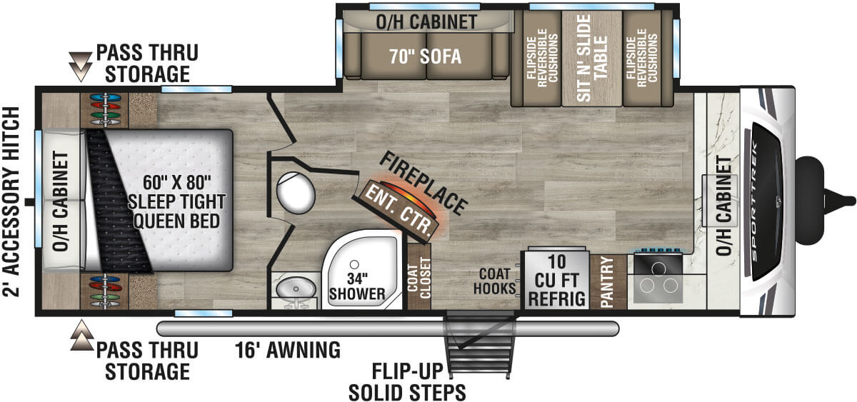 2025 Venture RV SportTrek ST251VFK Travel Trailer Floorplan