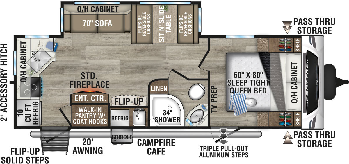 2025 Venture RV SportTrek ST251VRK Travel Trailer Floorplan