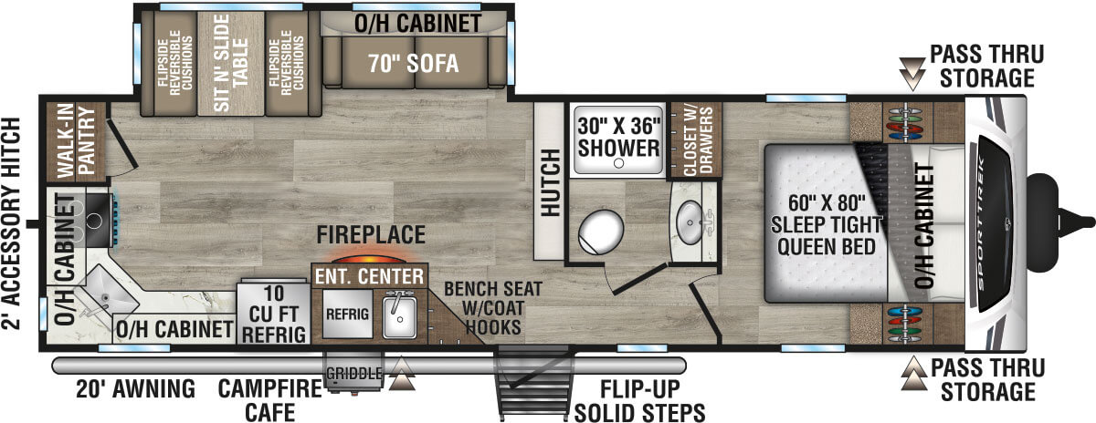 2025 Venture RV SportTrek ST291VRK Travel Trailer Floorplan