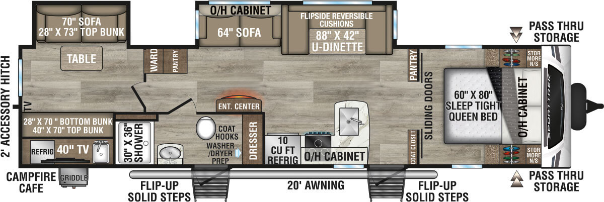 2025 Venture RV SportTrek ST332VBH Travel Trailer Floorplan