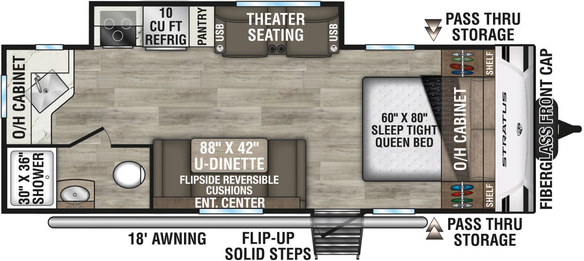 2025 Venture RV Stratus SR221VRK Travel Trailer Floorplan