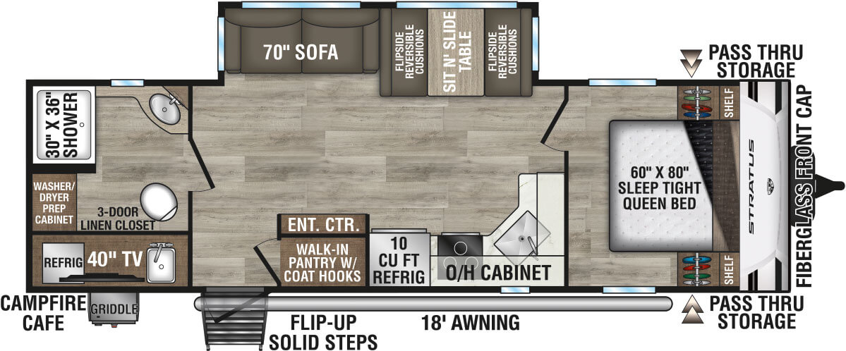 2025 Venture RV Stratus SR261VRB Travel Trailer Floorplan