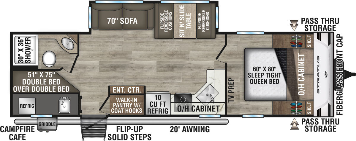 2025 Venture RV Stratus SR281VBH Travel Trailer Floorplan