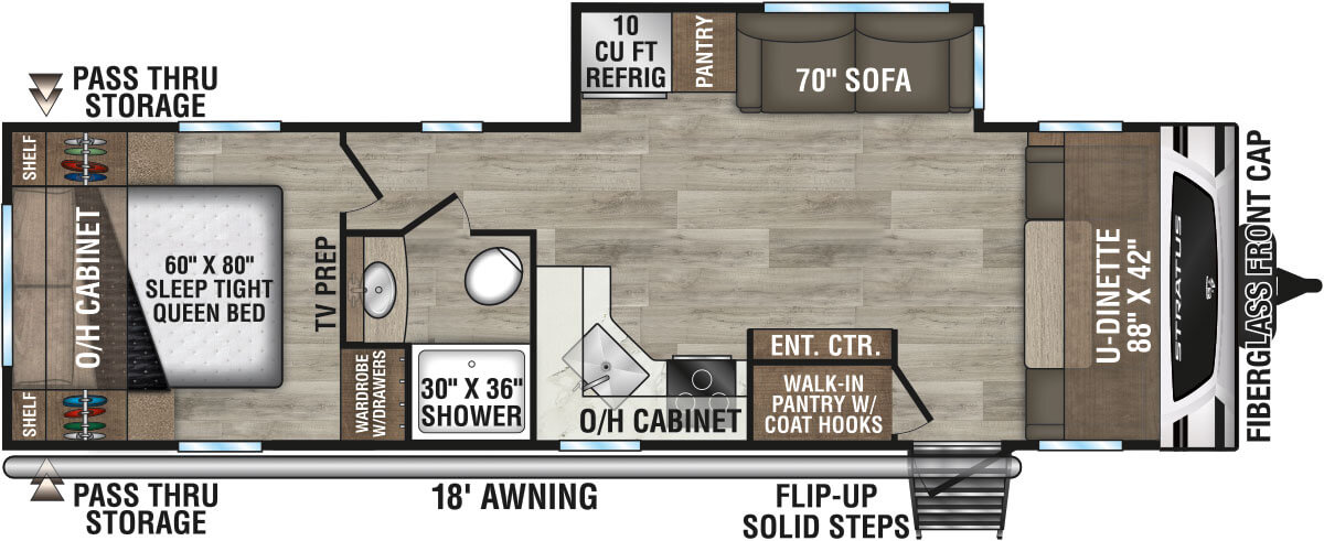 2025 Venture RV Stratus SR281VFD Travel Trailer Floorplan