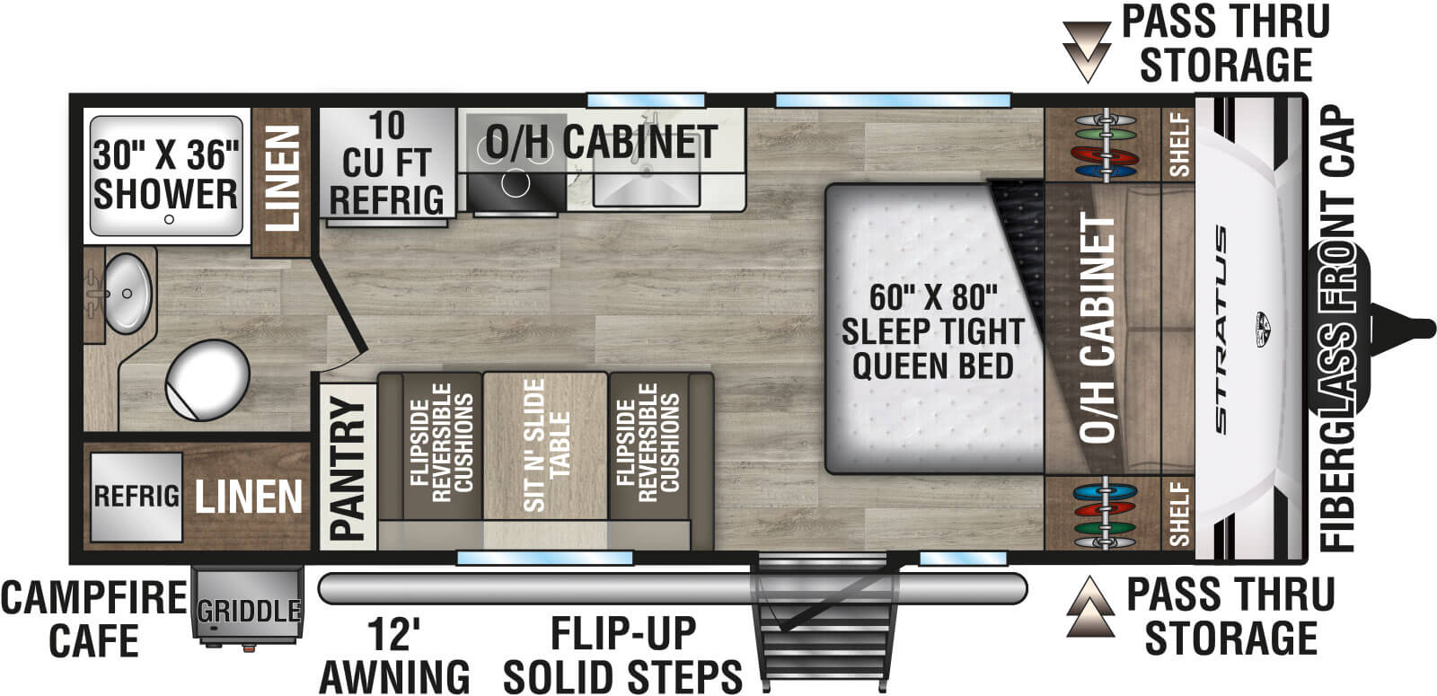 2025 Venture RV Stratus SR200VRB Travel Trailer Floorplan