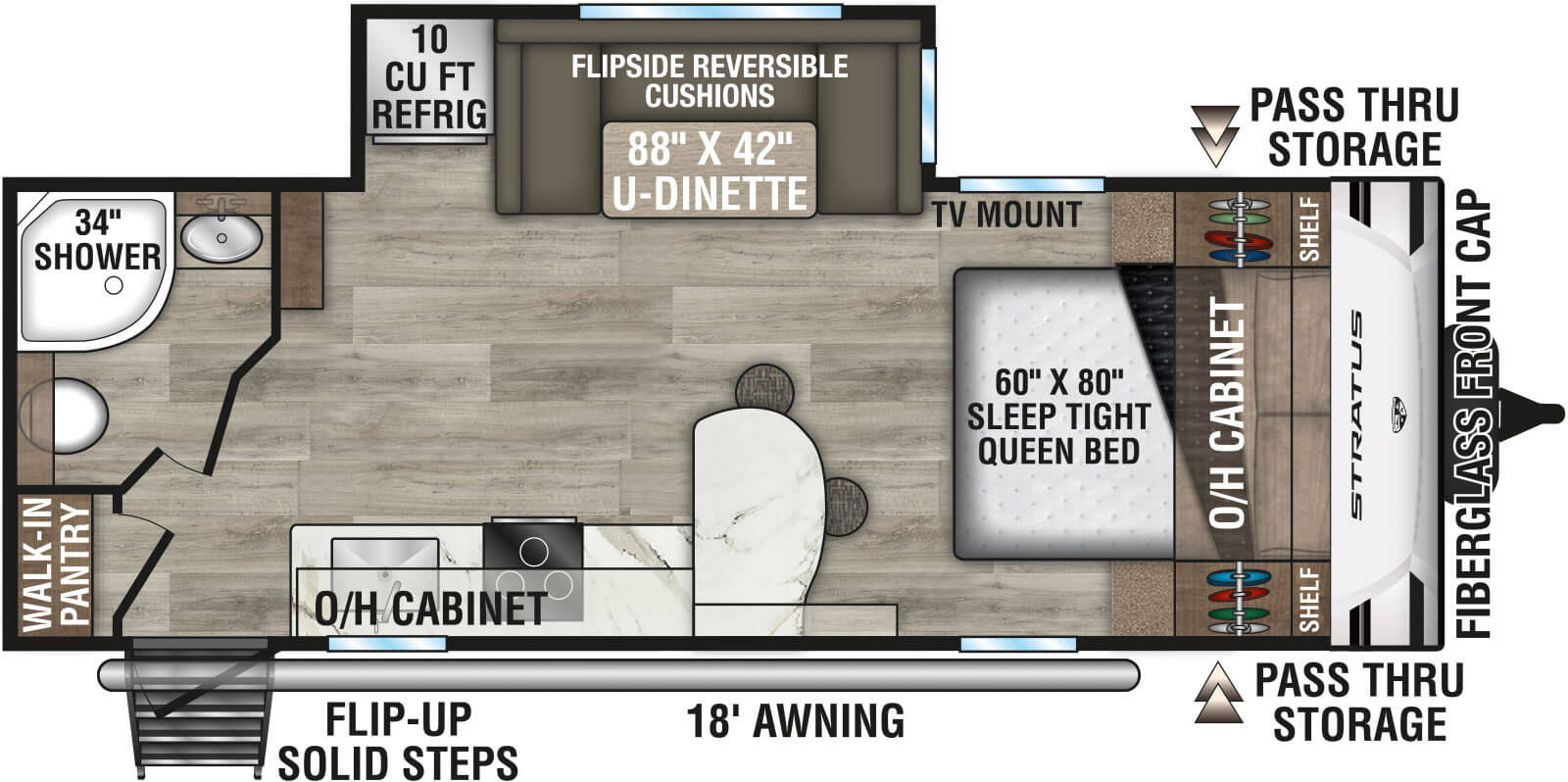 2025 Venture RV Stratus SR231VRB Travel Trailer Floorplan