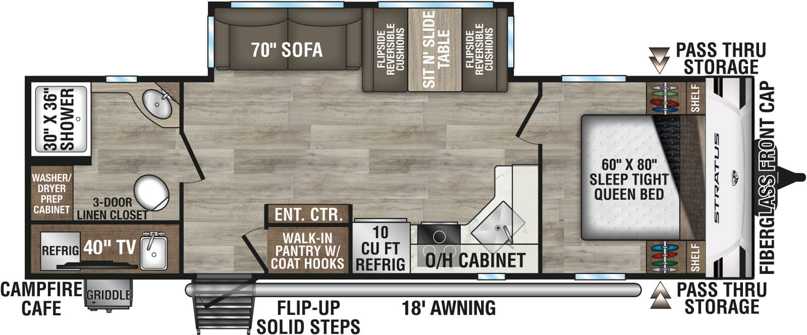 2025 Venture RV Stratus SR261VRB Travel Trailer Floorplan