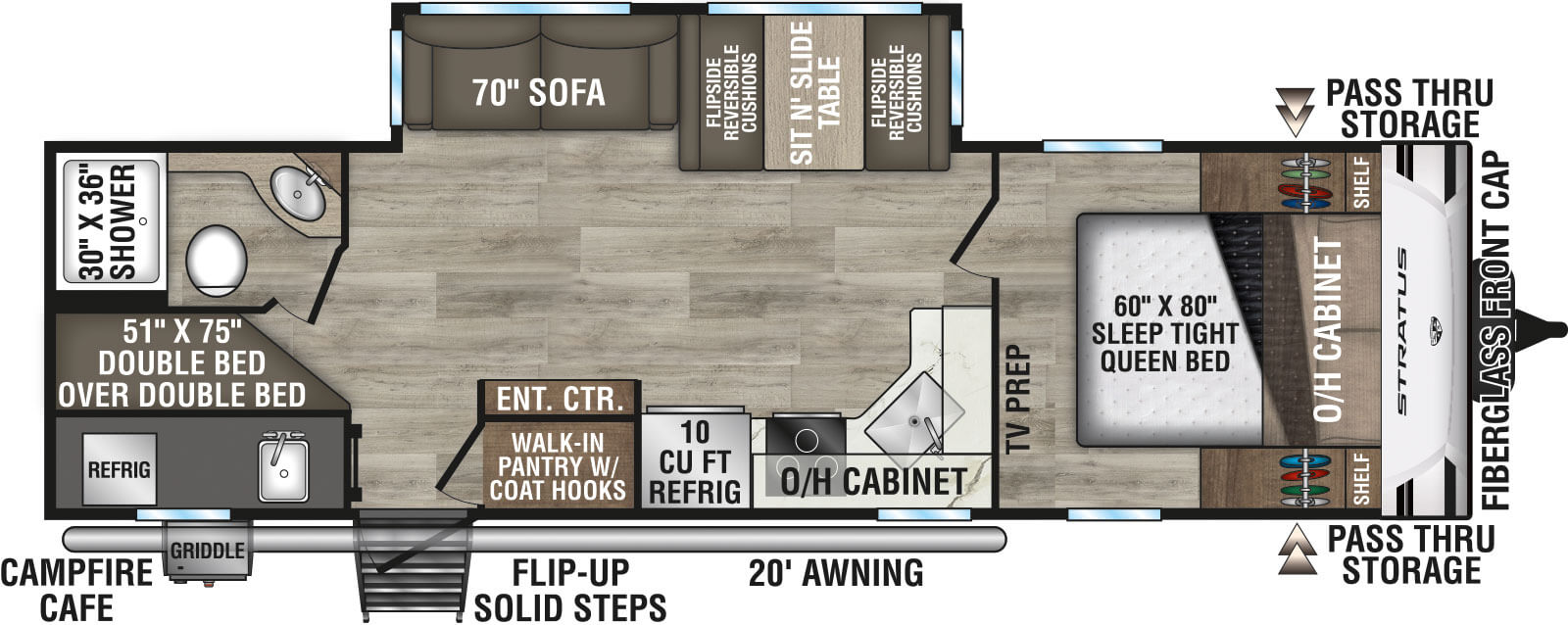 2025 Venture RV Stratus SR281VBH Travel Trailer Floorplan