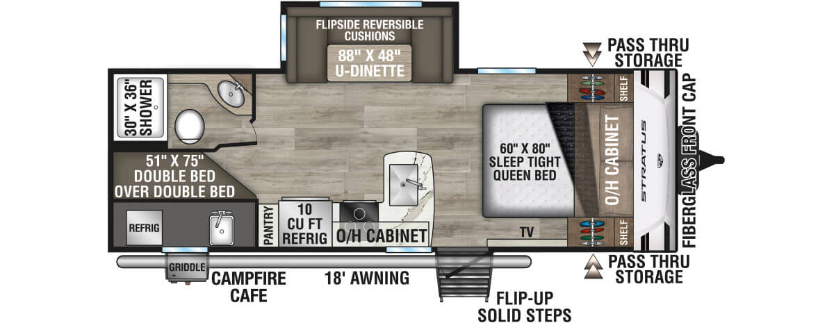 2025 Venture RV Stratus SR211VBH Travel Trailer Floorplan