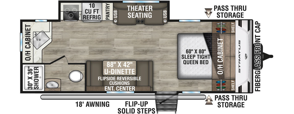 2025 Venture RV Stratus SR221VRK Travel Trailer Floorplan