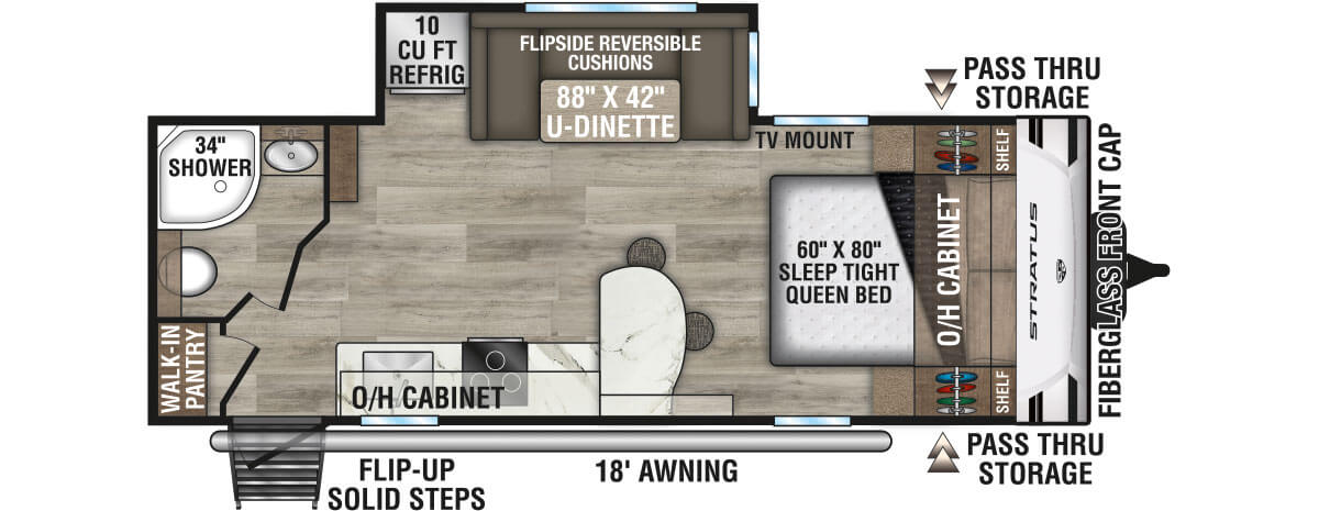 2025 Venture RV Stratus SR231VRB Travel Trailer Floorplan