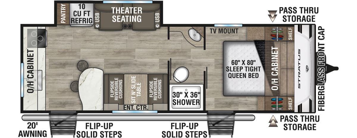 2025 Venture RV Stratus SR241VRK Travel Trailer Floorplan