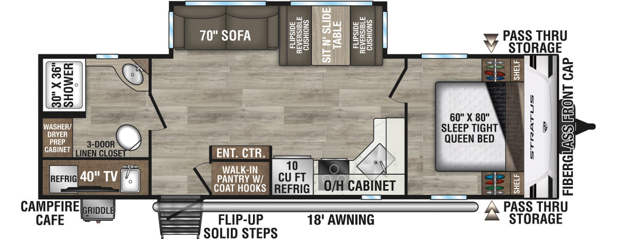 2025 Venture RV Stratus SR261VRB Travel Trailer Floorplan