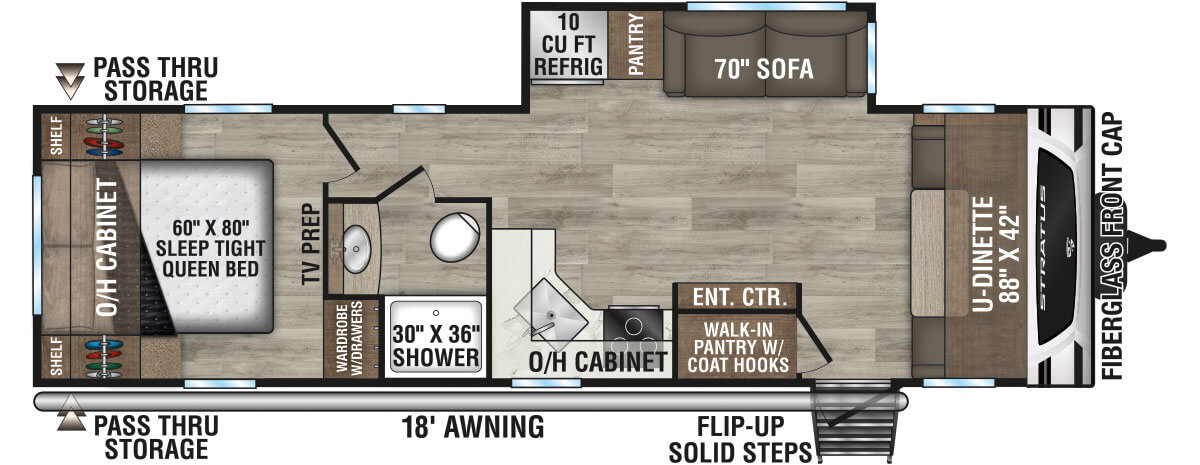 2025 Venture RV Stratus SR281VFD Travel Trailer Floorplan